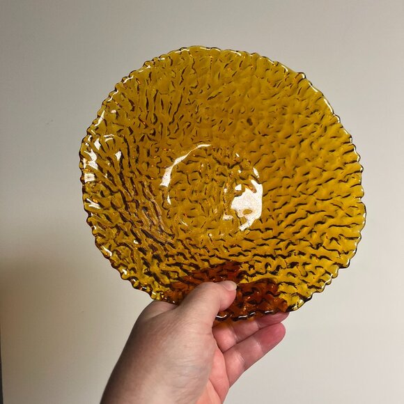 PartyLite Other - PartyLite Siena Lights Soup Salad Bowl Pebbled Texture Amber P90201P